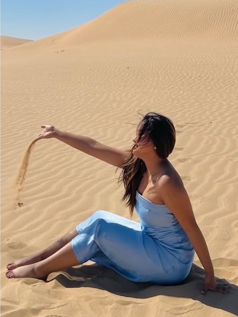 Light Blue Satin Slip Dress